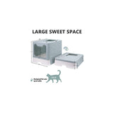 Caja de arena plegable para gatos con tapa, orinal cerrado