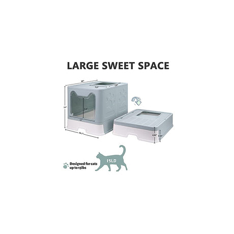 Caja de arena plegable para gatos con tapa, orinal cerrado