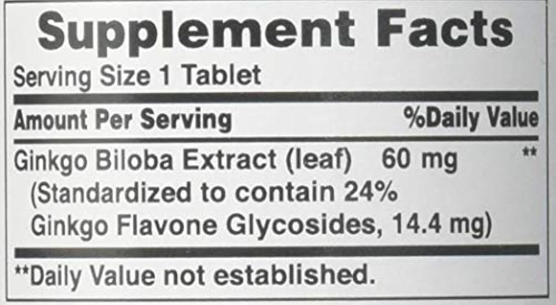 Puritan's Pride Extracto de Ginkgo Biloba Estandarizado