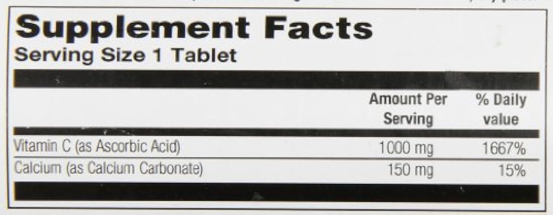 kal Tablets, de liberación sostenida Vitamina C Buffered 1000 mg, 100 Count