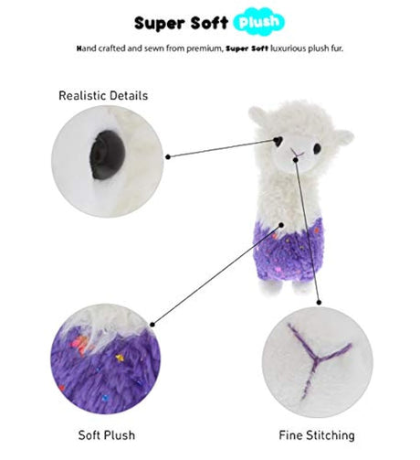 Peluche de llama, color morado brillante, para niños