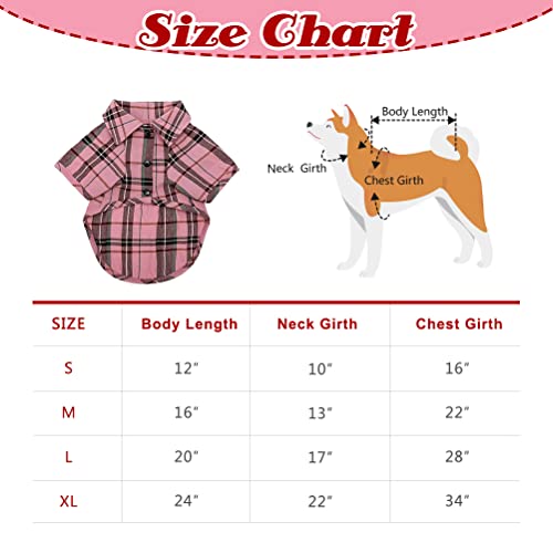 Camisa a cuadros para perros, linda camiseta polo para cachorros, ropa suave para mascotas para perros pequeños, medianos y grandes, S