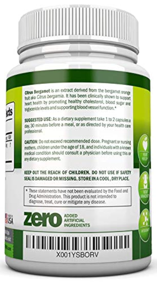 Bergamota de cítricos - 500 mg - 90 cápsulas vegetarianas