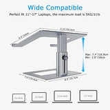 BoYata - Soporte ergonómico de aluminio ajustable en altura, soporte para computadora portátil para escritorio, compatible con MacBook Pro/Air, Dell, Lenovo, HP, Samsung, más portátiles de 11 a 17 pulgadas