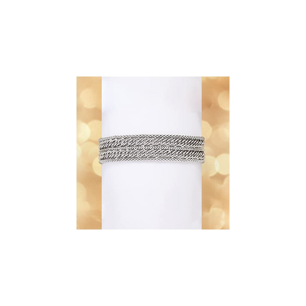 Pulseras de palomitas de maíz de plata de ley italiana