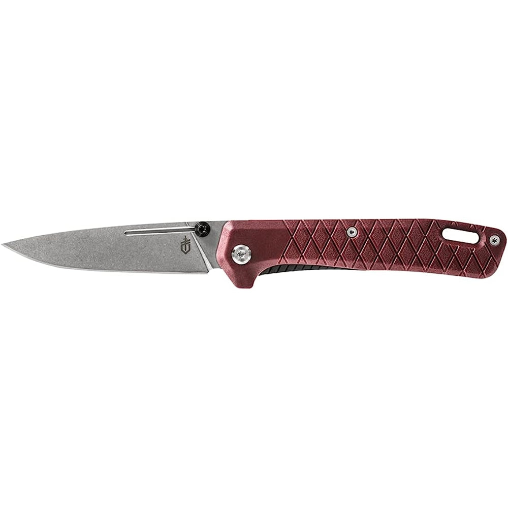 Cuchillo de bolsillo plegable de borde liso rojo difuminado