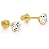 zarcillos zirconia cúbica en oro amarillo
