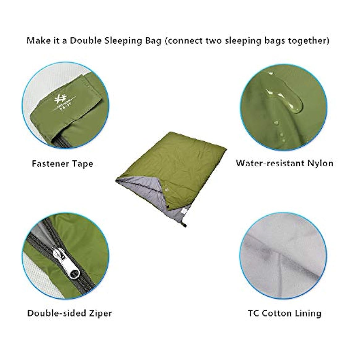 Saco de dormir ultraligero con sobre, al aire libre, mochila