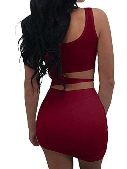 GOBLES Vestido sin mangas para mujer Sexy Bodycon recortados