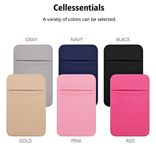 OBVIS Bolsillo para teléfono celular, tarjetero autoadhesivo con adhesivo 3M RFID, tarjetero para tarjeta de crédito ATM, para iPhone Android, 2 unidades, color gris