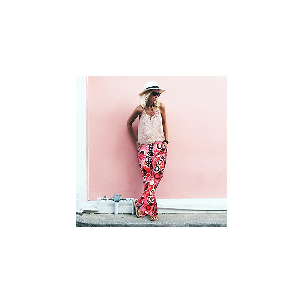 Disfraz hippie de los años 70, pantalón acampanado Talla S