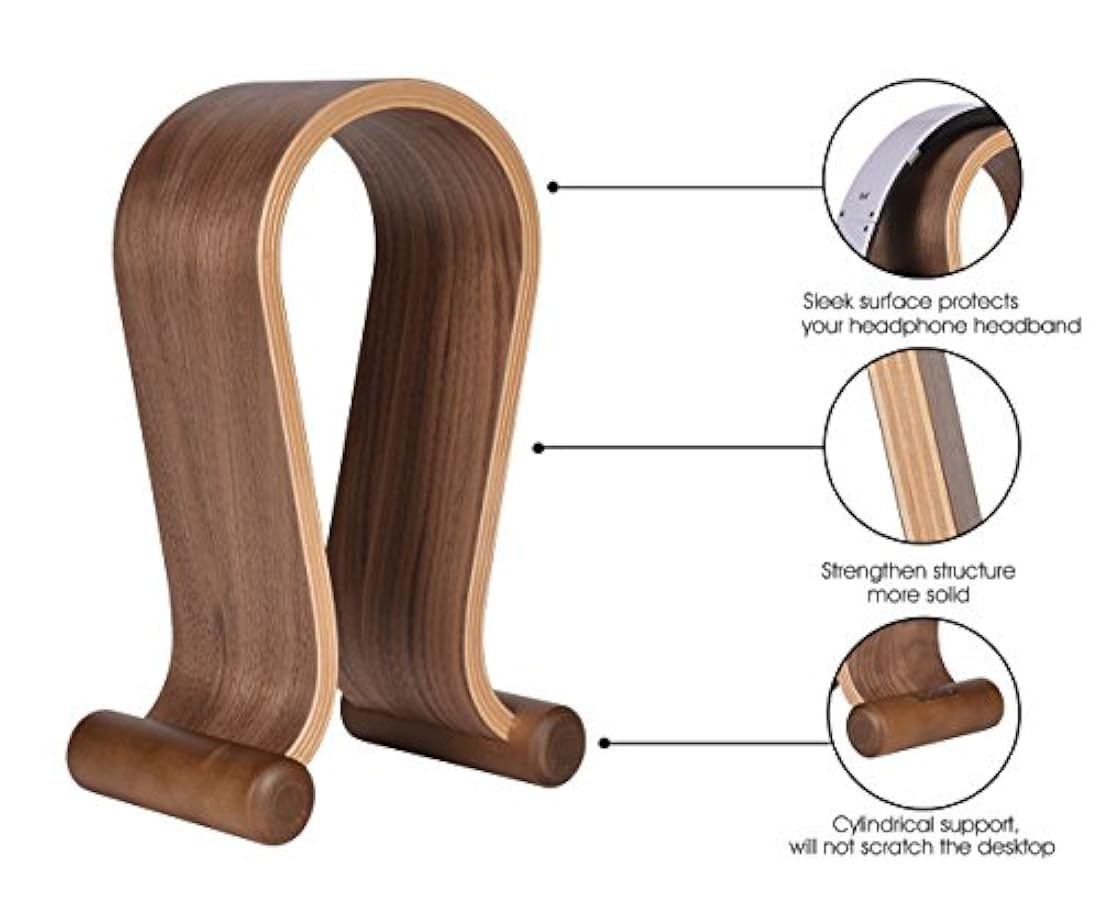 Soporte de madera para auriculares