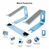 Soporte ergonómico de aluminio para laptop, soporte de computadora portátil, elevador desmontable para laptop, soporte para portátil compatible con MacBook Pro/Air HP Lenovo Samsung, Dell, todos los portátiles de 10 a 17.3 pulgadas (azul cielo)
