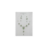 Aretes y collar con diseño de flores y cristales de estrás