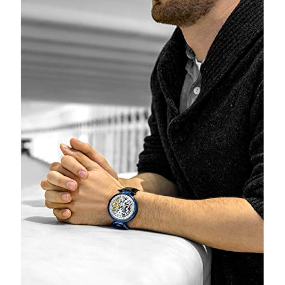 Stührling Original Reloj esqueleto para hombre