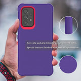 Leptech Funda para Samsung Galaxy A53 5G con protector de pantalla de cristal, [Serie Funda] Clip de cinturón protectora, resistente, resistente, resistente, resistente, militar, a prueba de golpes, cubierta para teléfono celular (morado)