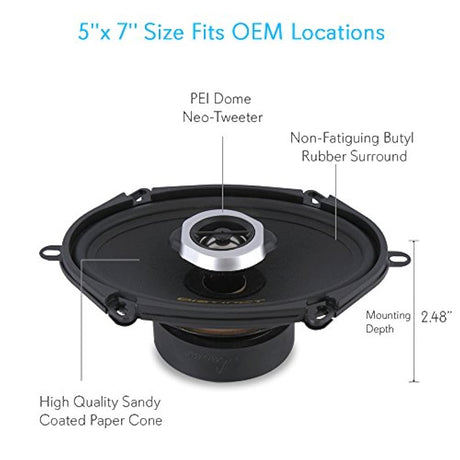 Parlantes o Cornetas 2 Vías para coche LANZAR ‎DCT5.72