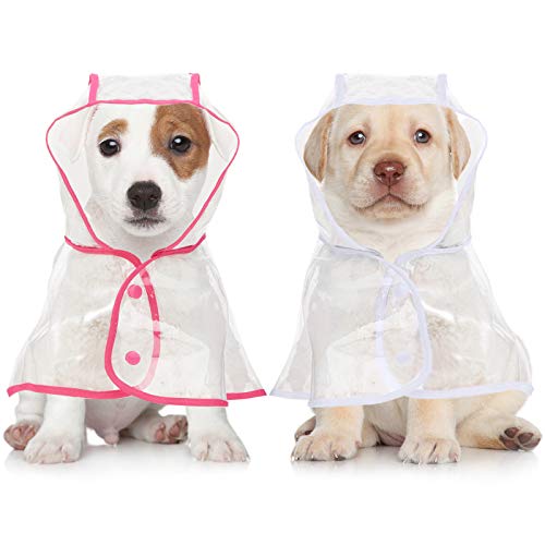 Chubasquero de plástico para mascotas, impermeable, con capucha, para cachorros, ropa de lluvia para perros pequeños y medianos