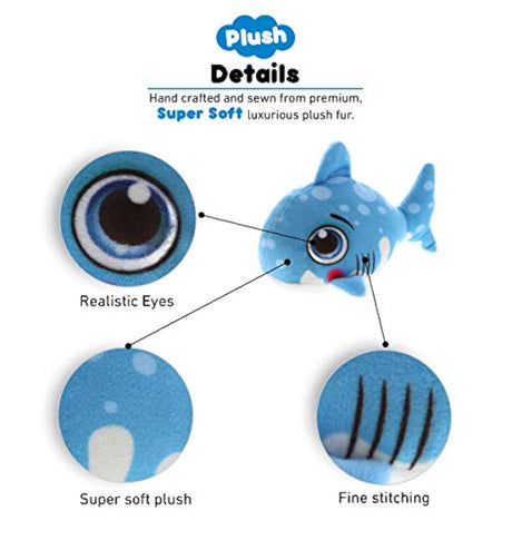 Peluche diseño de Tiburón azul, 5.5in, Puzzled Inc.