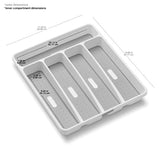Madesmart Classic - Bandeja para cubiertos (tamaño pequeño), color blanco