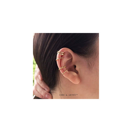 Aretes brazalete de plata para mujeres