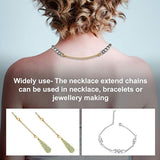 Extensores de collar, 10 piezas de acero inoxidable oro