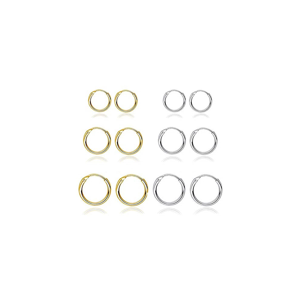 Aretes de acero inoxidable hipoalergénicos para mujer