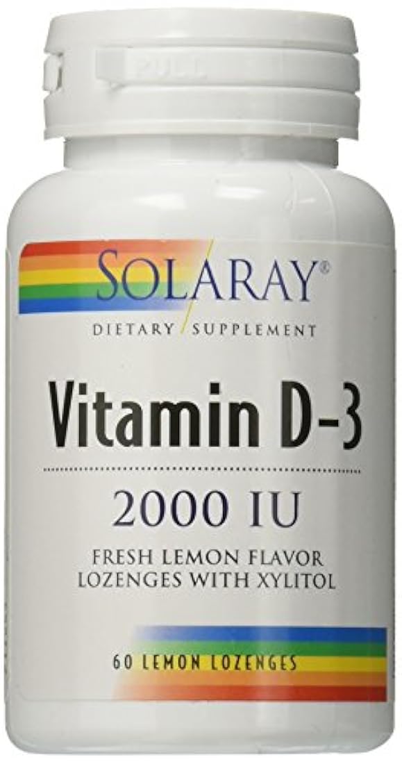 Solaray D3 limón 2.000 Lu pastillas, 60 unidades