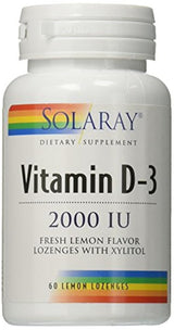 Solaray D3 limón 2.000 Lu pastillas, 60 unidades