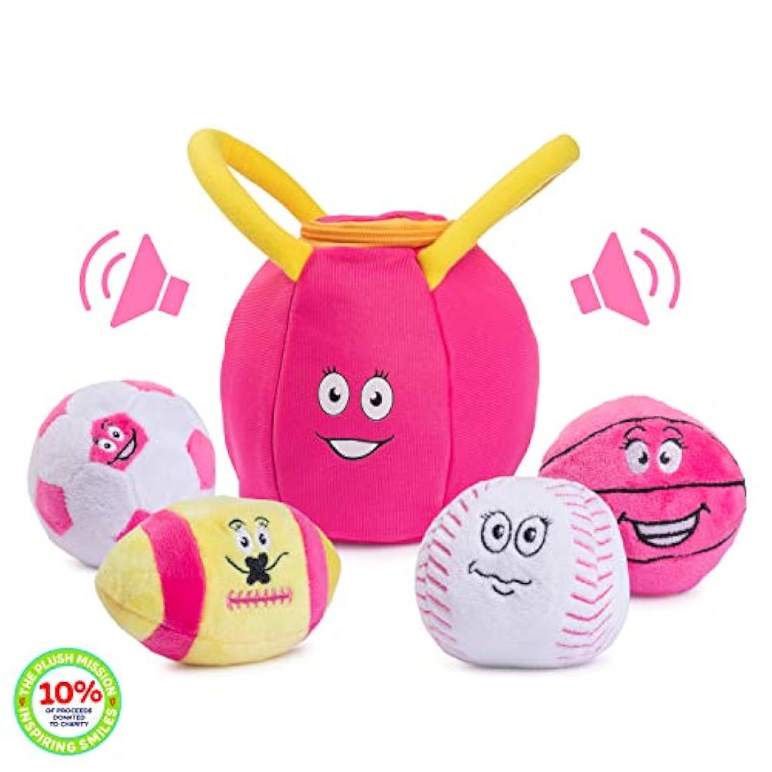 Bolsa de peluche para gimnasio con 4 pelotas