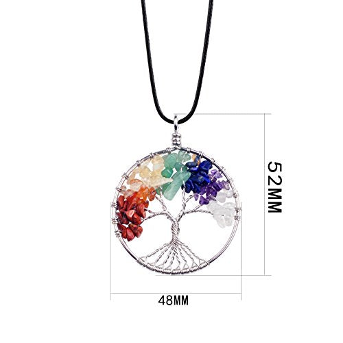 JOYA Mujeres Keychian 7 Chakra Árbol de la vida Llavero