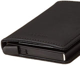 Funda de piel sintética sintética para tarjetas de 12 tarjetas, cartera Rfid, Negro mate