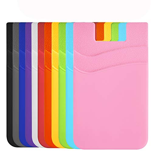 Tarjetero para la parte posterior del teléfono, adhesivo de identificación, funda de silicona, bolsillo para todos los teléfonos inteligentes
