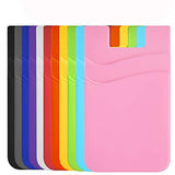 Tarjetero para la parte posterior del teléfono, adhesivo de identificación, funda de silicona, bolsillo para todos los teléfonos inteligentes