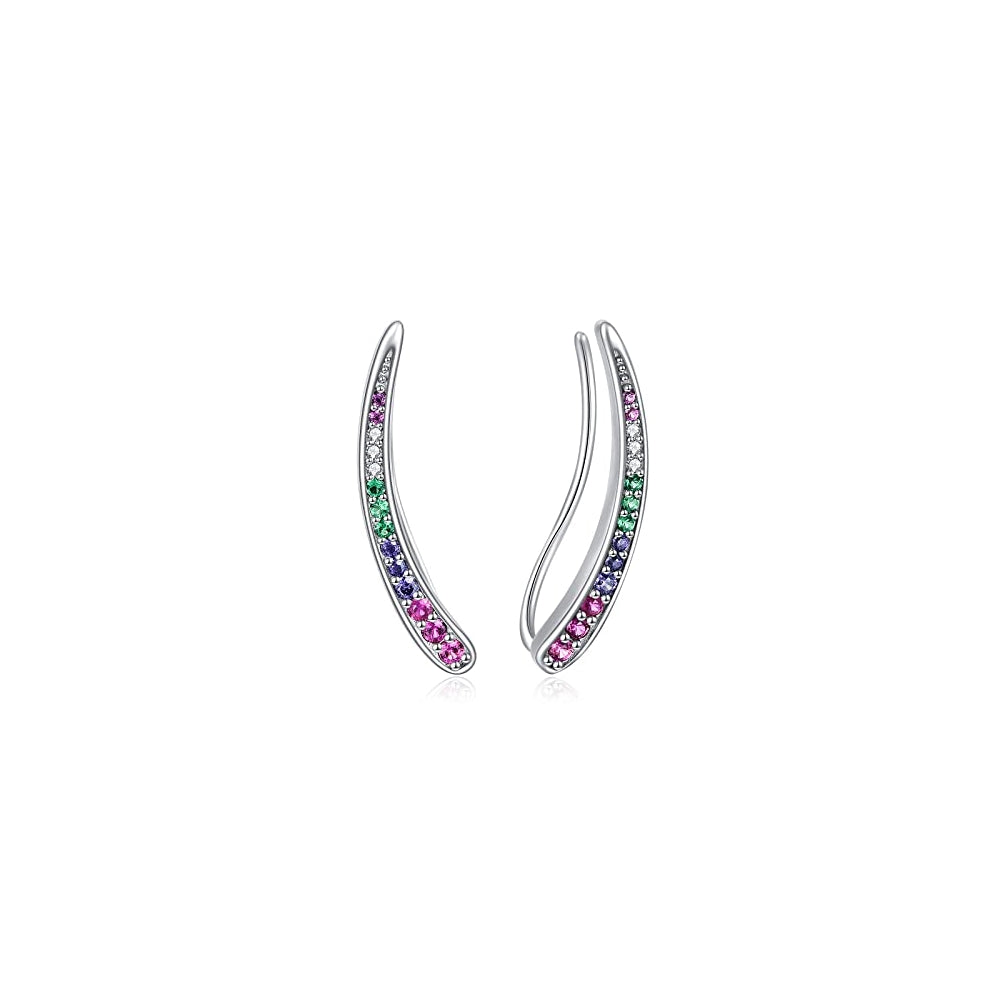 Aretes escaladores de plata esterlina para mujer