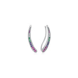 Aretes escaladores de plata esterlina para mujer
