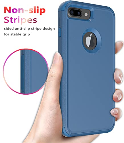 Diverbox Funda para iPhone 8 Plus, iPhone 7 Plus [a prueba de golpes] [a prueba de gotas] [a prueba de polvo], funda de protección resistente para Apple iPhone 8 Plus y 7 Plus (azul)