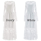 Vestido de encaje para niña / color marfil y blanco