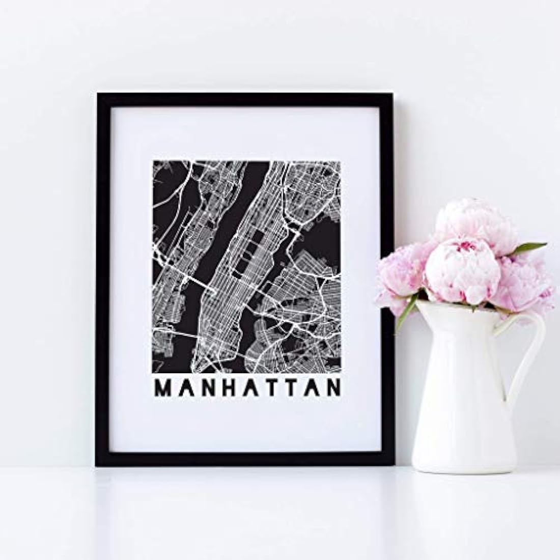 Arte de pared de la ciudad de Nueva York Blanco y negro