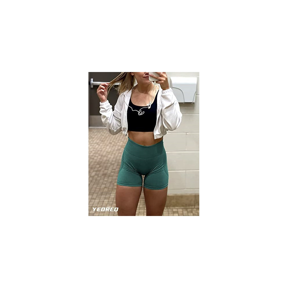 Shorts cortos sin costuras de cintura alta para mujer L