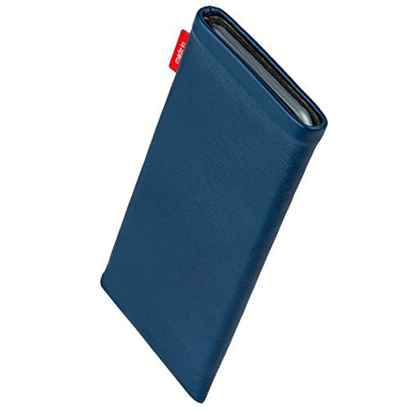 fitBAG Beat Blue - Funda personalizada para Samsung Galaxy S22 Ultra | Fabricada en Alemania | Funda de piel fina de napa con forro de microfibra para limpieza de pantallas
