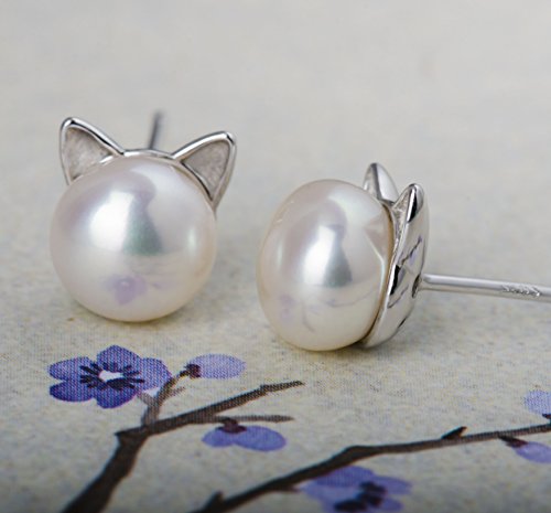 Aretes de perlas cultivadas de agua dulce y plata esterlina