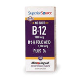 Superior Source No Shot B6/B12/ácido fólico Plus D multivitaminas, 100 unidades
