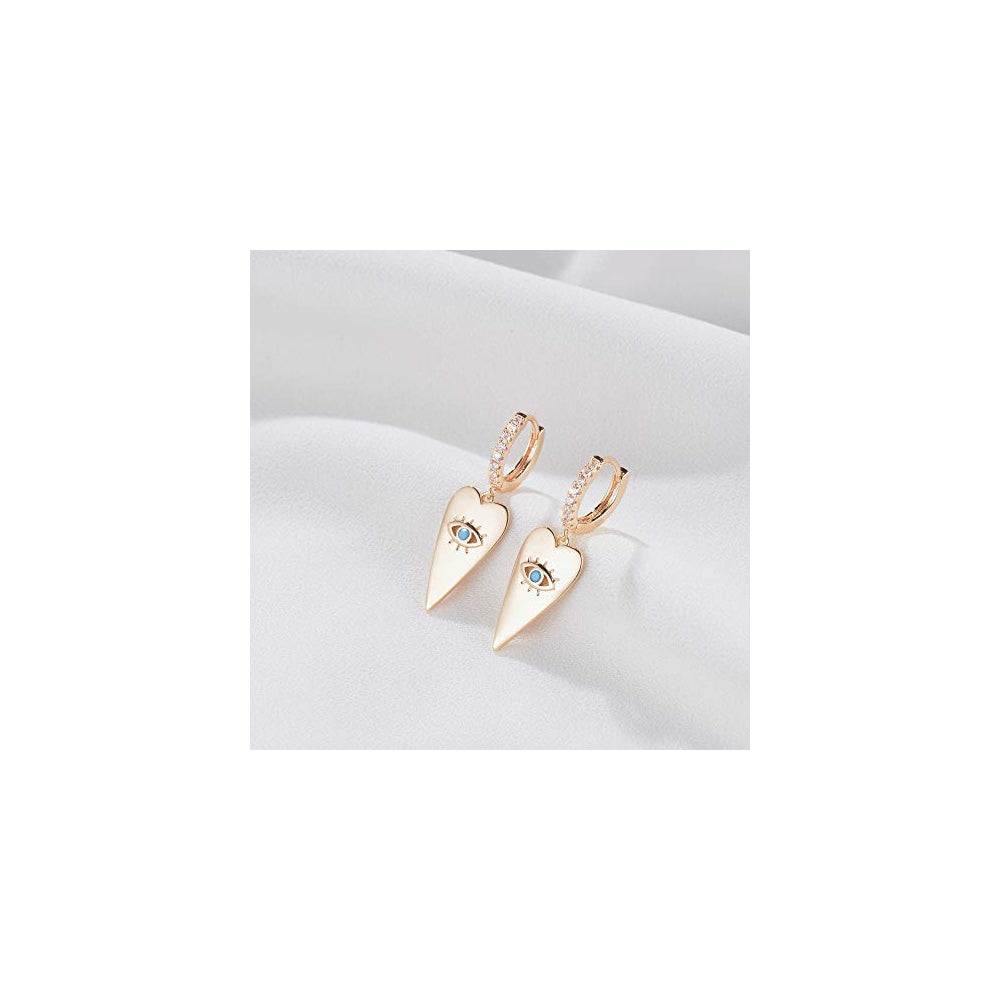 Aretes contra el mal de ojo  para mujer chapados en oro