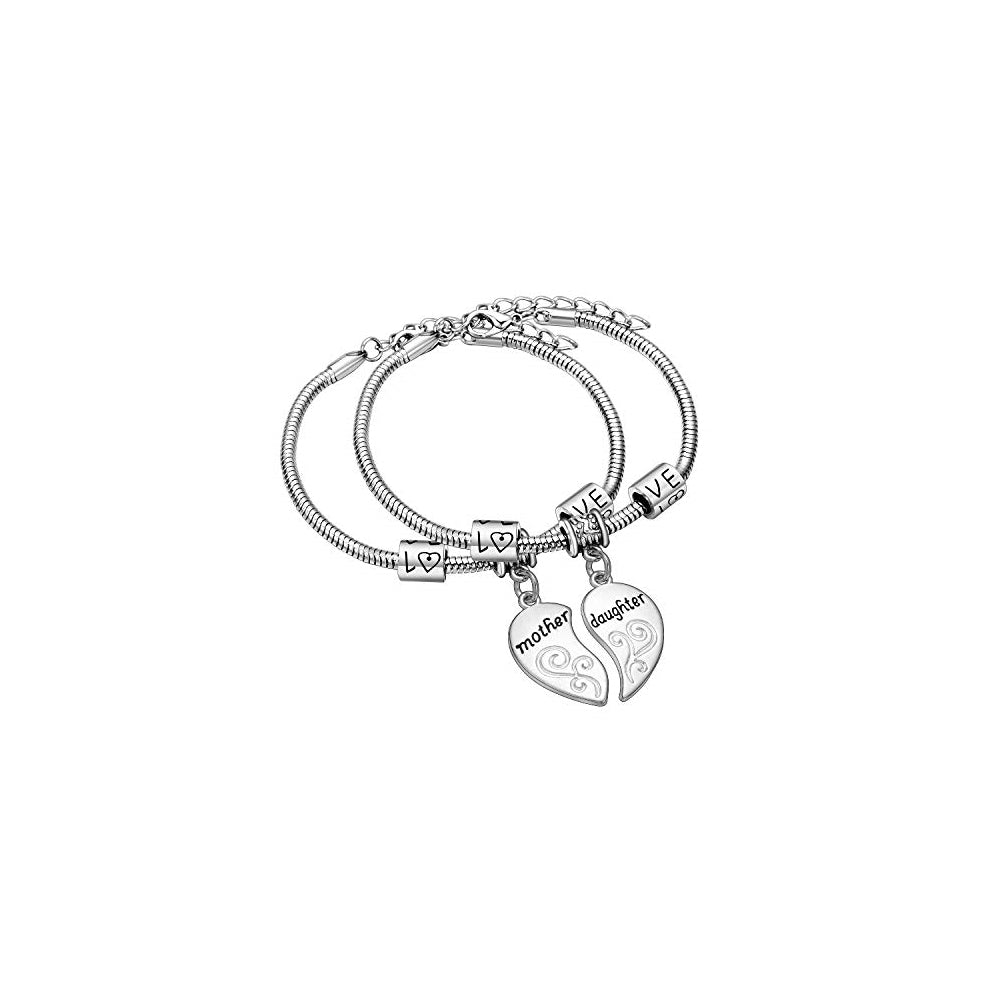 Pulseras Juego de pulseras dije de corazón para madre