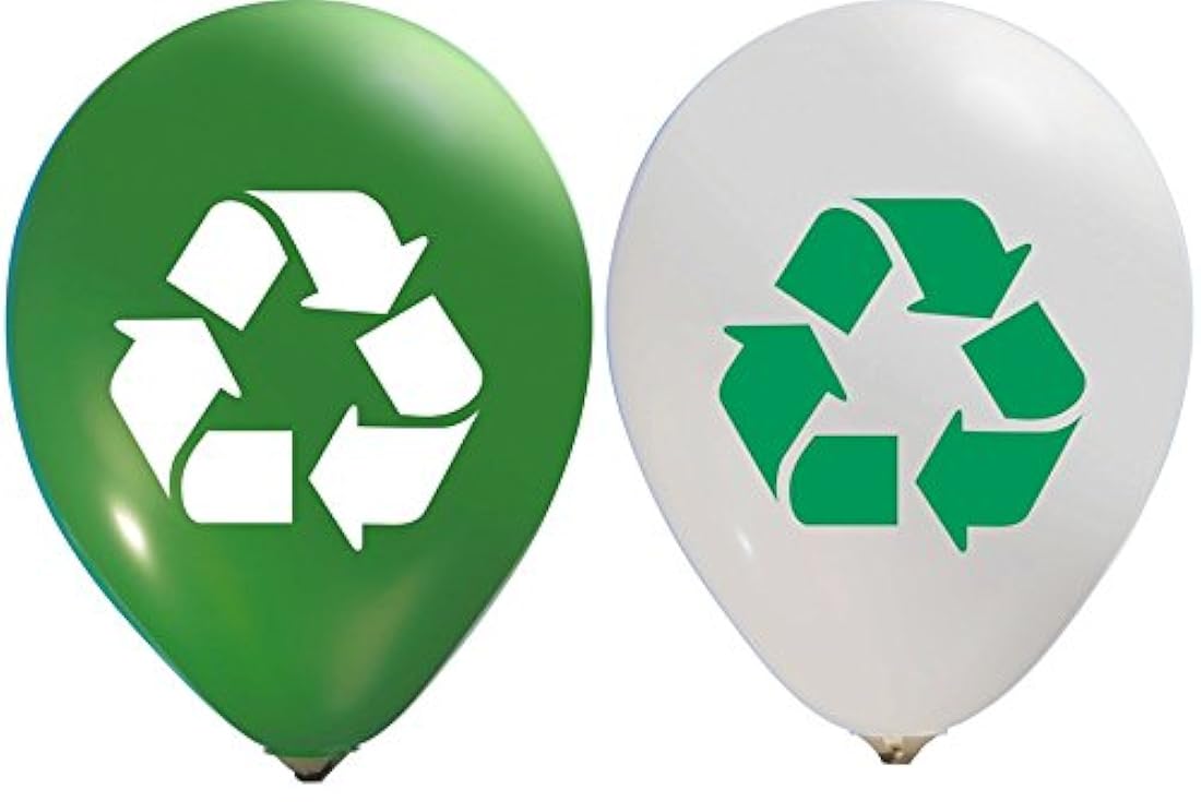 Globos de reciclaje – 2 caras – 11.8 in de látex (16 sobres)