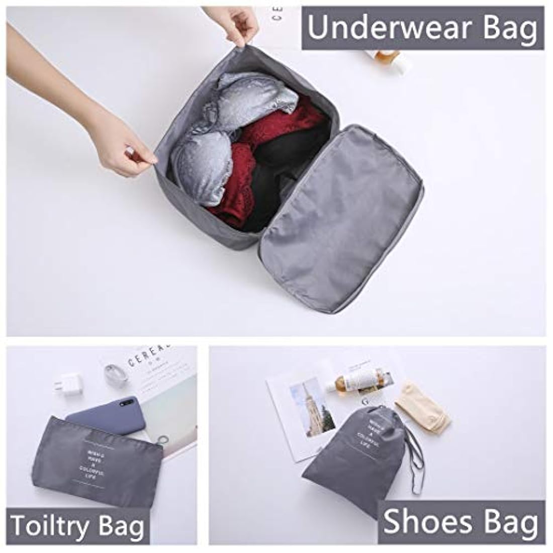 bolsas de viaje, set de cubos de embalaje para viaje
