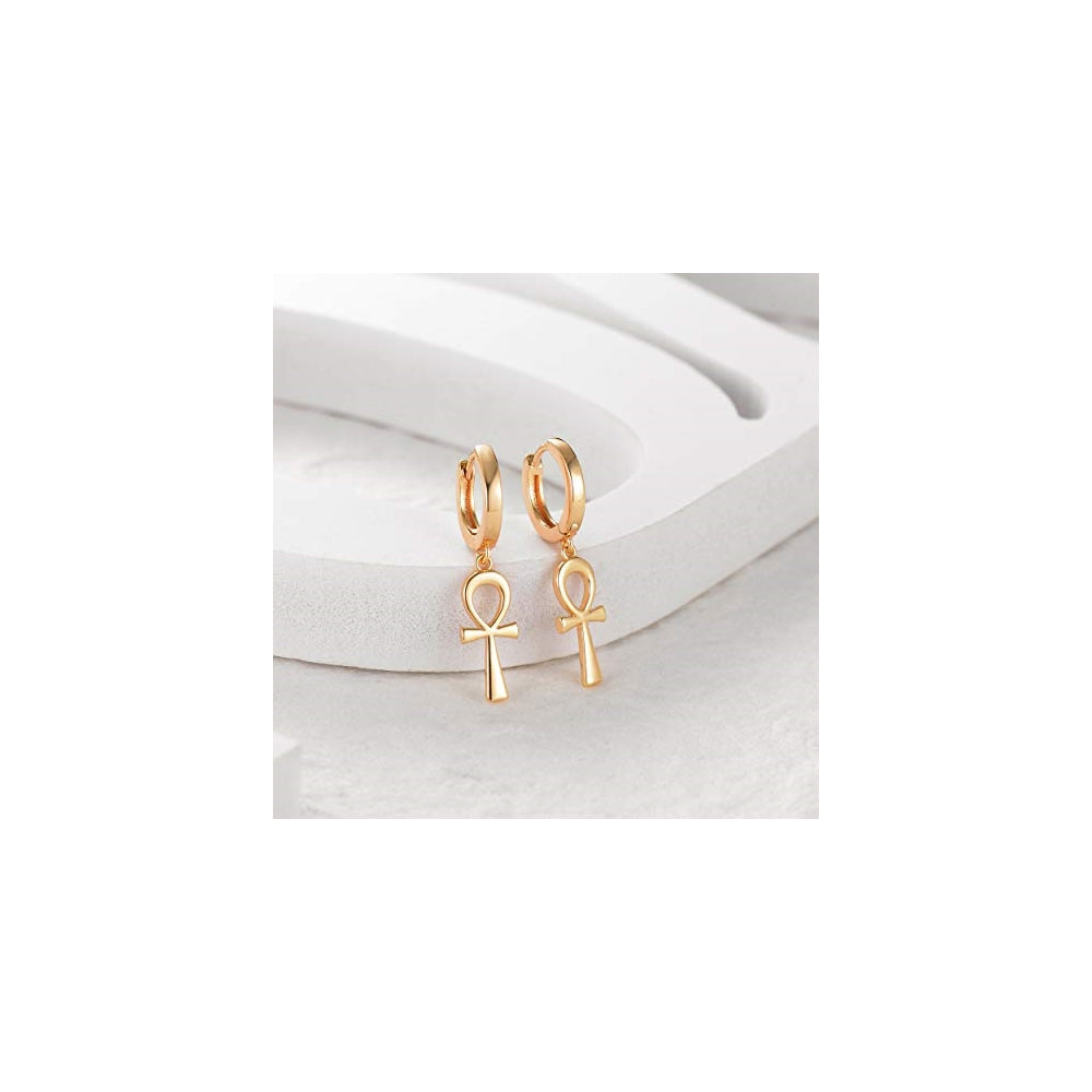 Aretes contra el mal de ojo de aro  chapados en oro