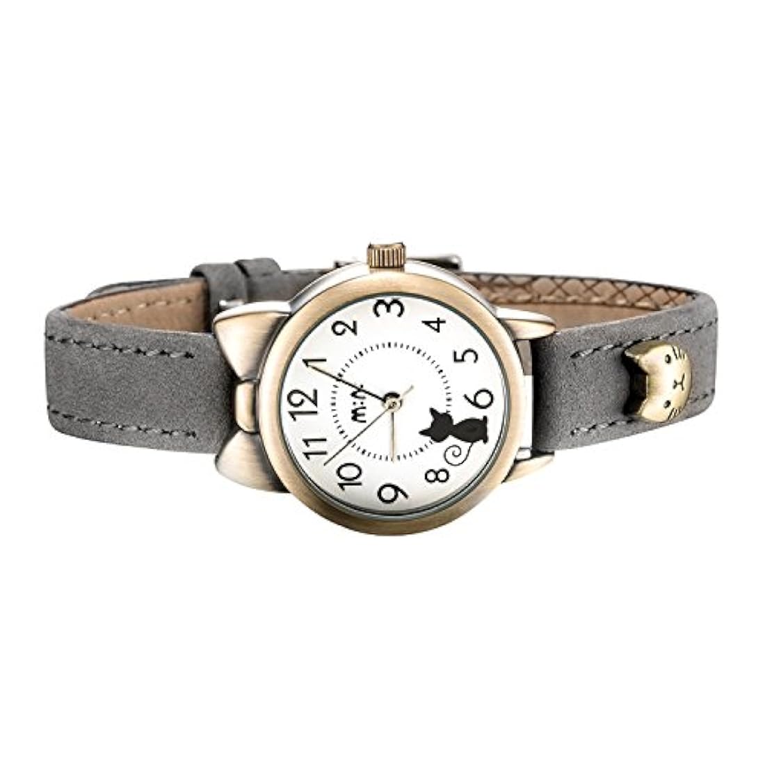 Reloj de pulsera de cuarzo correa de piel suave para niñas
