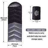 Flantree Saco de dormir para 4 estaciones para adultos y niños, para camping, senderismo, viajes, clima cálido y fresco, ligero e impermeable con bolsa de compresión, actividades en interiores y exteriores